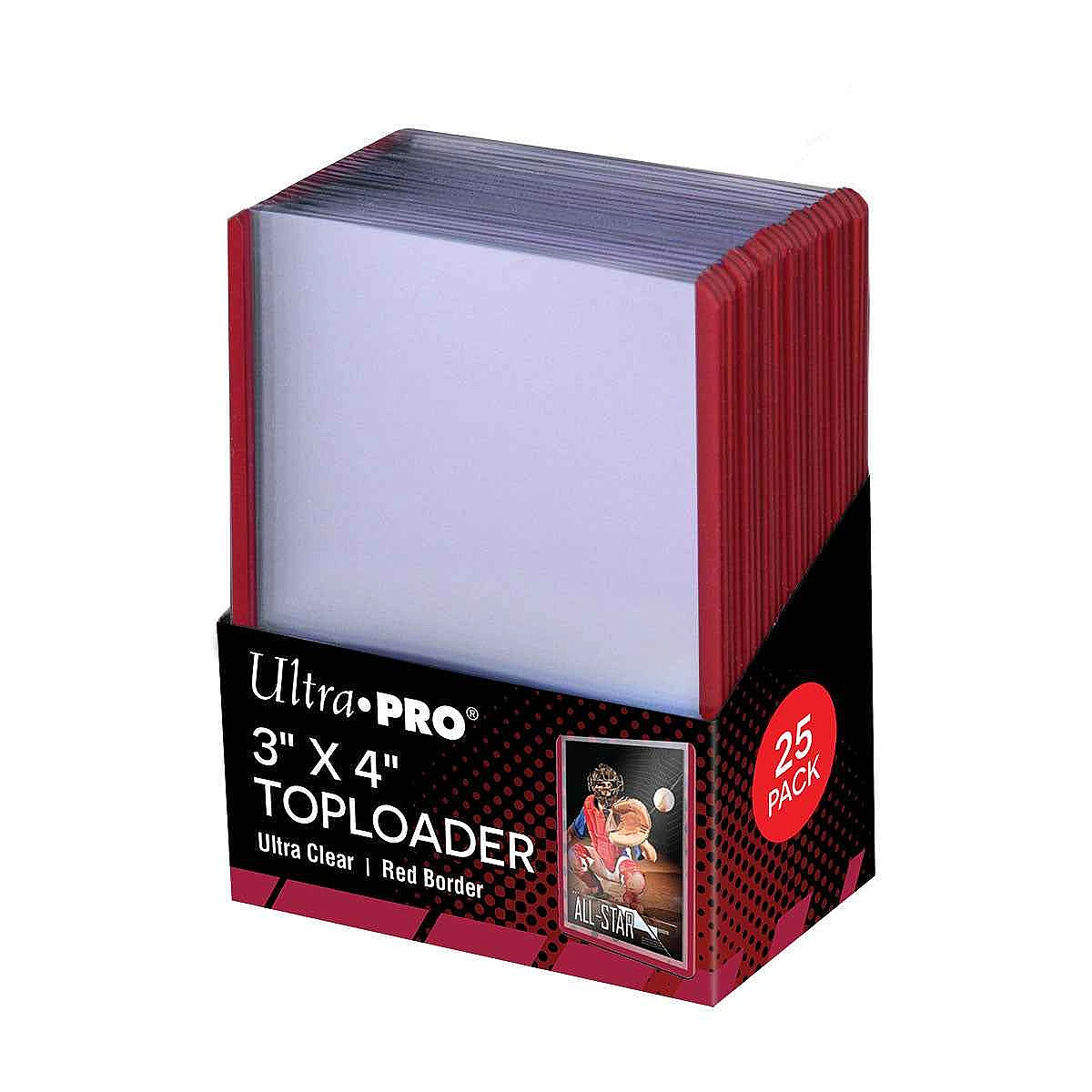 Ultra PRO 3" x 4" Red Border Toploader Sleeves (25ct)