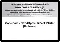 Code Card - BREAKpoint 3 Pack Blister [Umbreon]