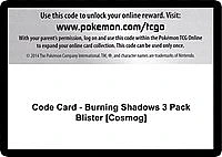 Code Card - Burning Shadows 3 Pack Blister [Cosmog]