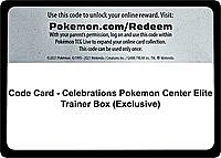 Code Card - Celebrations Pokemon Center Elite Trainer Box (Exclusive)