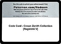 Code Card - Crown Zenith Collection [Regieleki V]