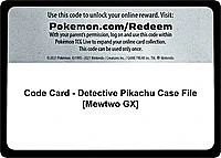 Code Card - Detective Pikachu Case File [Mewtwo GX]