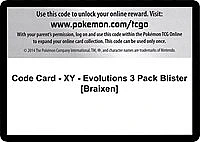 Code Card - XY - Evolutions 3 Pack Blister [Braixen]