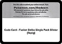 Code Card - Fusion Strike Single Pack Blister [Tepig]