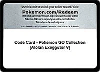 Code Card - Pokemon GO Collection [Alolan Exeggutor V]