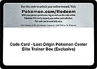 Code Card - Lost Origin Pokemon Center Elite Trainer Box (Exclusive)