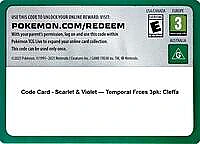 Code Card - Scarlet & Violet Temporal Forces 3 Pack Blister [Cleffa]