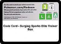 Code Card - Surging Sparks Elite Trainer Box