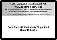 Code Card - Unified Minds Single Pack Blister [Pikachu]