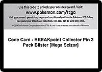 Code Card - BREAKpoint Collector Pin 3 Pack Blister [Mega Scizor]