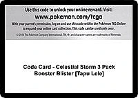 Code Card - Celestial Storm 3 Pack Booster Blister [Tapu Lele]
