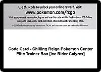 Code Card - Chilling Reign Pokemon Center Elite Trainer Box [Ice Rider Calyrex]