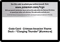 Code Card - Crimson Invasion Theme Deck - "Clanging Thunder" [Kommo-o]