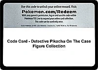 Code Card - Detective Pikachu On The Case Figure Collection
