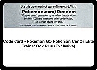 Code Card - Pokemon GO Pokemon Center Elite Trainer Box Plus (Exclusive)