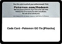 Code Card - Pokemon GO Tin [Pikachu]