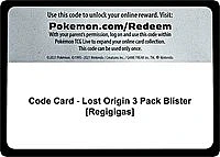 Code Card - Lost Origin 3 Pack Blister [Regigigas]