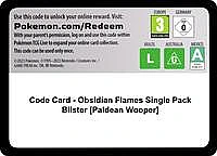Code Card - Obsidian Flames Single Pack Blister [Paldean Wooper]