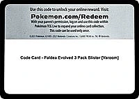 Code Card - Paldea Evolved 3 Pack Blister [Varoom]