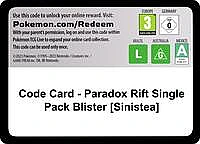 Code Card - Paradox Rift Single Pack Blister [Sinistea]