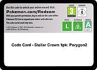 Code Card - Stellar Crown Single Pack Blister [Porygon2]