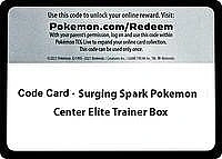 Code Card - Surging Sparks Pokemon Center Elite Trainer Box