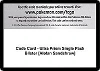 Code Card - Ultra Prism Single Pack Blister [Alolan Sandshrew]